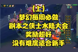 上梦幻每周必做副本之侠士水陆大会，奖励超好，没有难度适合新手