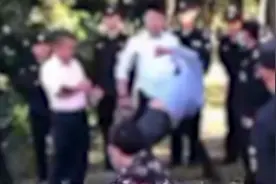 长沙松雅湖保安群殴一男子致满脸血？工作人员：移交公安机关处理视频封面