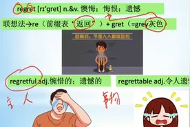 中考必备单词：regret 懊悔；悔恨；遗憾