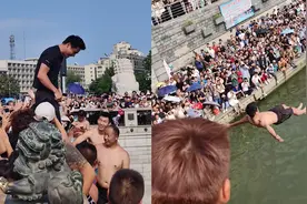 奥运冠军何冲也去天津跳水了！姿势专业跃下，引群众欢呼：太帅了视频封面