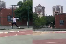 男生跳远空中迈步飞出7米2，网友：他不像是在跳远像在练轻功视频封面