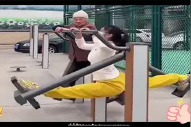 美女公园健身器材各种操作，老奶奶看的惊掉大牙！视频封面