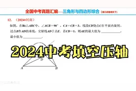 2024河南中考，填空压轴题，隐圆最值模型，熟悉难度，把握重难点视频封面