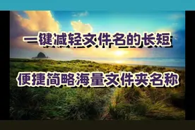 高效减轻文件名的长短，便捷简略海量文件夹名称！视频封面