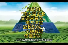 2023年中大型企业又迎来春天，地方决定返税50%，个税核定仅需2%视频封面