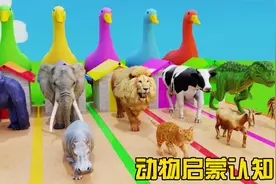 儿童益智动画：彩色的鸭子变出各种小动物，认识动物和颜色