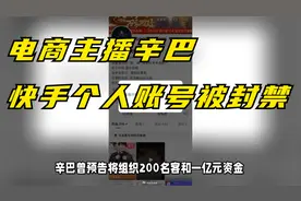 电商主播辛巴快手个人账号被封禁