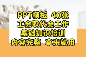 PPT模板 40张工会职代会工作基础知识培训内容完整 拿来就用