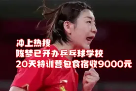 冲上热搜！陈梦已开办乒乓球学校，20天特训营包食宿收9000元