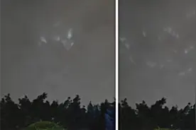 重庆夜空出现不明光斑，专家：射灯引发的散射现象视频封面