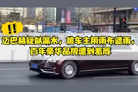 迈巴赫疑似漏水，被车主用雨布遮雨，百年豪华品牌遭到羞辱视频封面