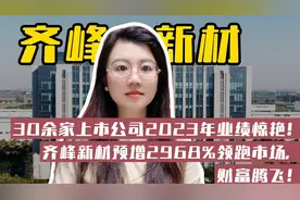 30余家上市公司2023年业绩惊艳！齐峰新材预增2968%领跑市场。视频封面