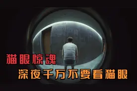 深夜男人透过猫眼向外看，竟然看到了另一个自己，惊悚恐怖片视频封面