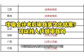 中级会计考后审核多久出结果？可以找人代替审核吗
