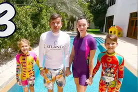 一家四口去水上乐园，这里超多好玩的设施，玩了一天都玩不完