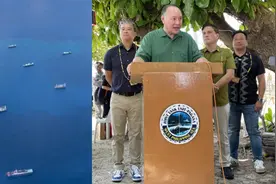 菲防长乘直升机前往中业岛，机窗外中国14艘大船已等候多时视频封面