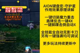 AION键盘宏-守护星作用效果原理讲解一键切装魔力重击盾牌反击…