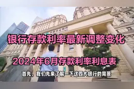 银行存款利率最新调整变化：2024年6月，新存款利率利息表视频封面