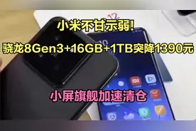 小米不甘示弱！骁龙8Gen3+16GB+1TB突降1390元，小屏旗舰加速清仓视频封面