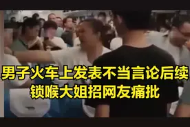 男子火车上发表不当言论后续，锁喉大姐招网友痛批视频封面