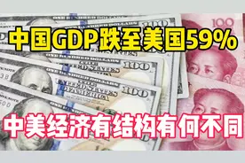 中美差距又拉大了，中国GDP跌至美国59%，中美经济结构有什么不同视频封面