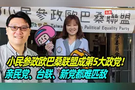小民参政欧巴桑联盟成第5大政党！亲民党、台联、新党都难匹敌