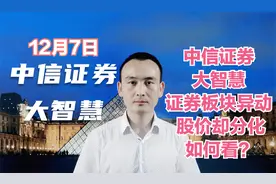 中信证券 大智慧 证券板块异动 股价却分化如何看？视频封面