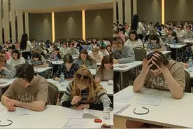 外国人做汉语听力埋头托腮，半天迟迟不下笔表情真实，网友被爽到