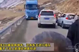 川藏线318最容易堵车，还有车主逆行插队众人看不下去上前理论视频封面
