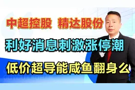 中超控股—精达股份，利好消息刺激涨停潮，低价超导能咸鱼翻身么视频封面