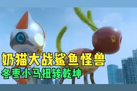 奶猫大战鲨鱼怪兽，用自己做的冬枣和狗尾巴草小马，转败为胜！视频封面