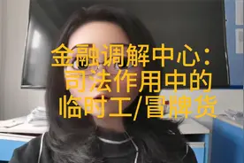 金融调解中心：司法作用中的临时工/冒牌货