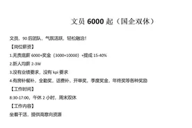 文员6000起（国企双休）视频封面