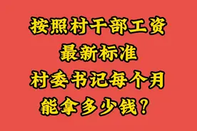 按照村干部工资最新标准，村委书记每个月能拿多少钱？视频封面