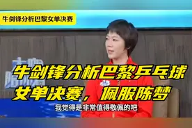 牛剑锋分析巴黎乒乓球女单决赛，很专业！佩服陈梦！视频封面