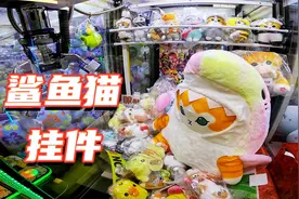 发现可爱的鲨鱼猫挂件，能否从内丢娃娃机里抓出来！？