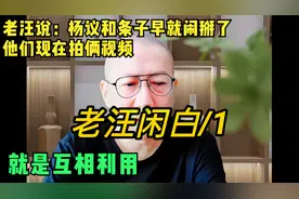 老汪说：杨议和条子早就闹掰了，他们现在拍俩视频，就是互相利用
