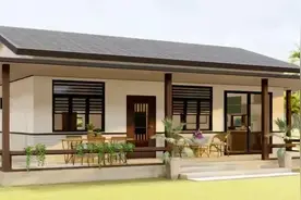 一栋简约型乡村别墅创意（9.5x13米，3室，环绕门廊）视频封面