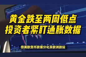 黄金跌至两周低点，投资者紧盯通胀数据！
