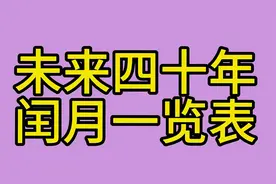 未来四十年，闰月一览表。视频封面