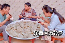 拔几颗洋葱，吃一顿洋葱大肉饺子，蘸上辣椒醋水水美得很！