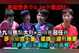 多哈世乒赛5.24赛程出炉：九场焦点大战+三项冲冠任务，莎头冲金视频封面