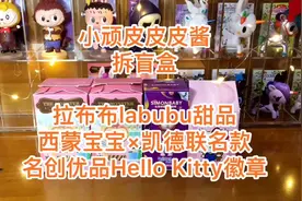 拉布布labubu甜品，西蒙宝宝联名款盲盒，Hello Kitty徽章视频封面