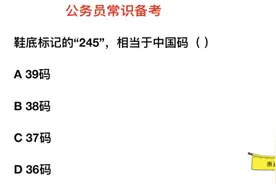 公务员常识，鞋底标记的“245”，相当于中国码多少码