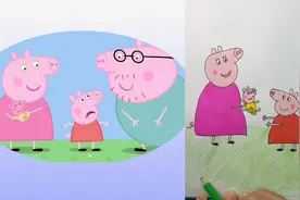 小猪佩奇简笔画-亚力山大宝宝要换尿不湿