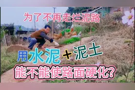 老婆嫌弃农村路难走，不想回老家，我用水泥和泥土，修了条小路。