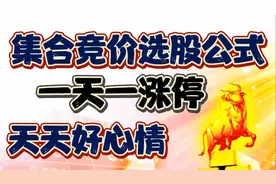 A股：集合竞价选股公式，一天一涨停，天天好心情！现学现用！视频封面