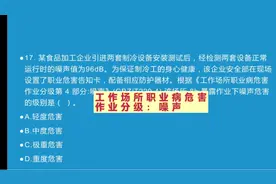 17：2021年安全生产管理真题：工作场所职业病危害作业分级：噪声视频封面