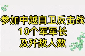 参加中越自卫反击战，10个军军长，及歼敌人数