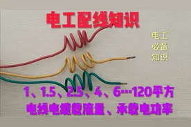 电工配线：1～120平方电线电缆载流量、承载电功率图表，快去收藏
